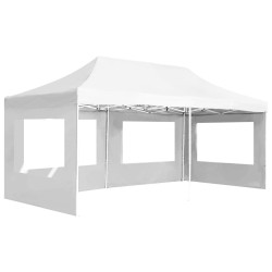 Tente de réception pliable avec parois Aluminium 6 x 3 m Blanc 538832538832