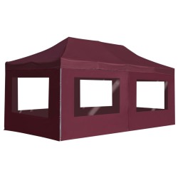 Tente de réception pliable avec parois Aluminium 6x3 m Bordeaux 538833538833