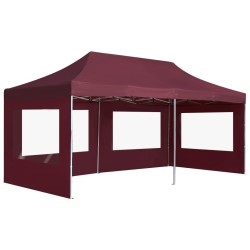 Tente de réception pliable avec parois Aluminium 6x3 m Bordeaux 538833538833