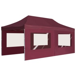 Tente de réception pliable avec parois Aluminium 6x3 m Bordeaux 538833538833
