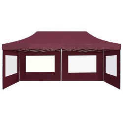 Tente de réception pliable avec parois Aluminium 6x3 m Bordeaux 538833538833
