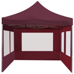Tente de réception pliable avec parois Aluminium 6x3 m Bordeaux 538833538833