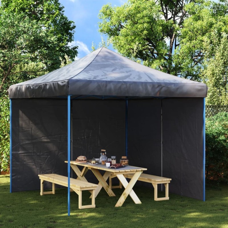 Paroi de tente de réception 2pcs fermeture éclair PE Anthracite 538853538853