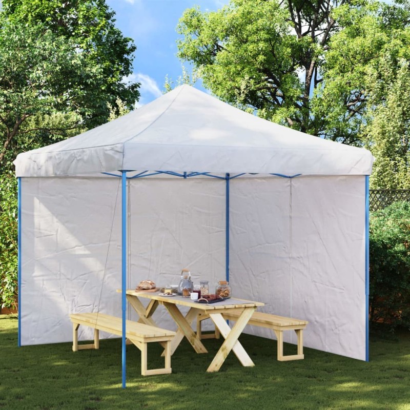 Parois de tente de réception 2 pcs et fermeture éclair PE Blanc  538857538857