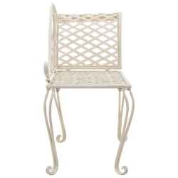 Chaise longue de jardin 128 cm Métal Antique Blanc 538859538859