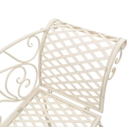Chaise longue de jardin 128 cm Métal Antique Blanc 538859538859