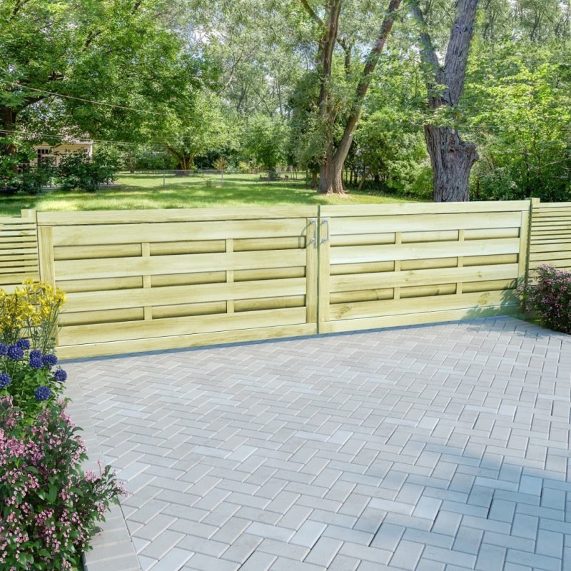Portillons 2 pcs Bois de pin imprégné 150x75 cm Vert 538866538866