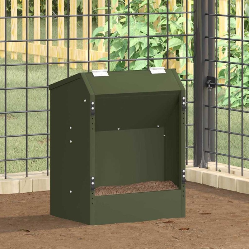 Distributeur pour lapins Vert olive 64.5 x 25.5 x 45.5 cm 538885538885