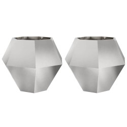Jardinière 2 pcs Argent 100 x 100 x 80 cm Acier inoxydable 538898538898
