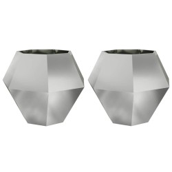 Jardinière 2 pcs Argent 100 x 100 x 80 cm Acier galvanisé 538899538899