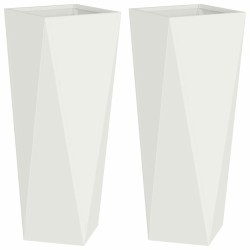 Jardinière 2 pcs Blanc 30 x 30 x 75 cm Acier 538903538903