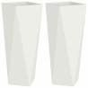 Jardinière 2 pcs Blanc 30 x 30 x 75 cm Acier 538903538903