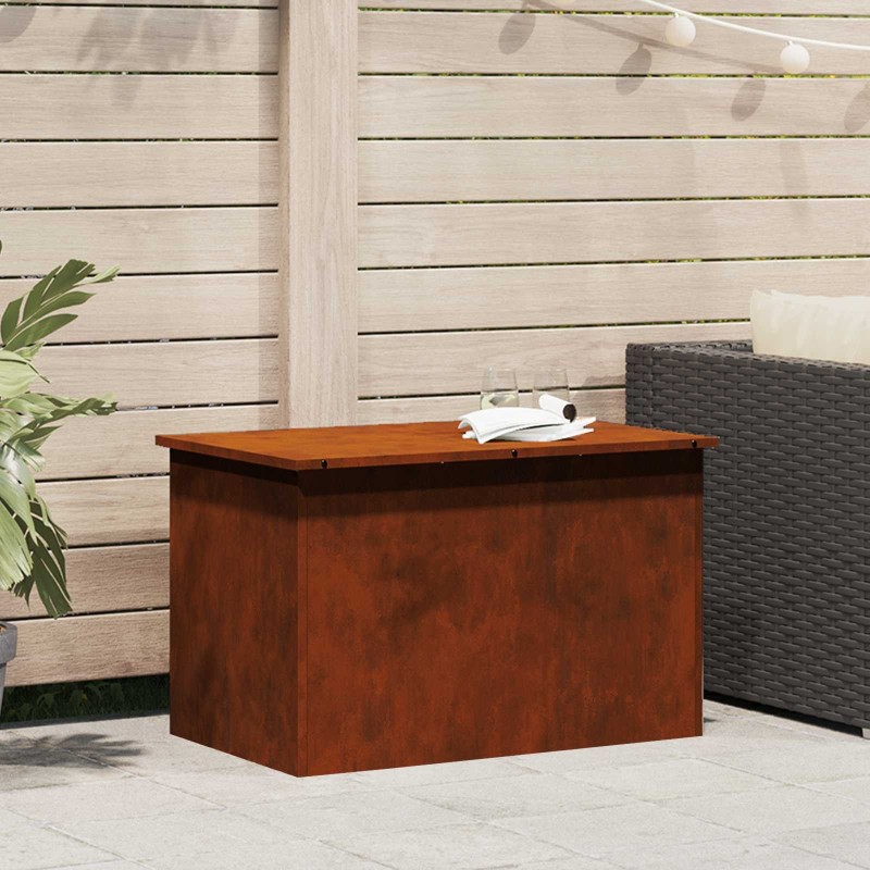 Boîte de Rangement Extérieure Rouillé 80 x 50,5 x 50 cm Acier 538911538911