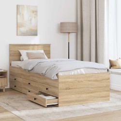 Lit d'appoint avec tiroir Chêne Sonoma et noir 90 x 200 cm 540901540901