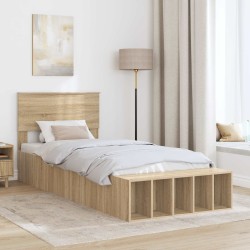 Cadre de lit Chêne Sonoma 75 x 190 cm Bois d'ingénierie 540906540906
