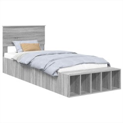 Cadre de lit Gris Sonoma 75 x 190 cm Bois d'ingénierie 540909540909
