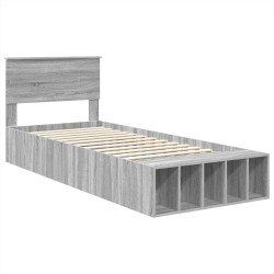 Cadre de lit Gris Sonoma 90 x 190 cm Bois d'ingénierie 540911540911