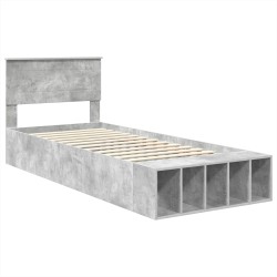 Cadre de lit Gris béton 90 x 200 cm Bois d'ingénierie 540914540914