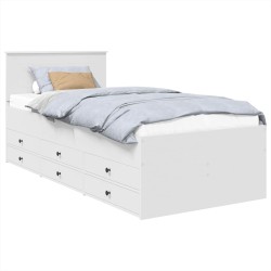 Lit d'appoint Blanc et Noir 75 x 190 cm Bois d'ingénierie 540918540918