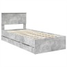 Cadre de lit avec tiroir Gris béton 90 x 200 cm Bois Ingénierie 540922540922