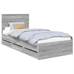 Cadre de lit Gris Sonoma 90 x 200 cm Bois Ingénierie 540924540924