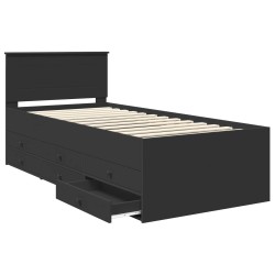 Lit d'appoint avec tiroir Noir 90 x 200 cm Bois d'ingénierie 540933540933