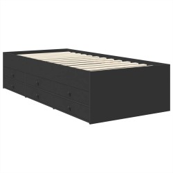Lit d'appoint avec tiroir Noir 90 x 200 cm Bois d'ingénierie 540933540933