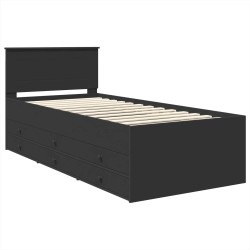 Lit d'appoint avec tiroir Noir 90 x 190 cm Bois d'ingénierie 540938540938