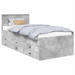 Lit d'appoint Gris béton et noir 70 x 190 cm Bois d'ingénierie 540947540947