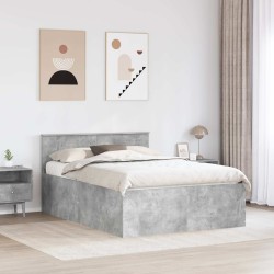Cadre de lit Gris béton 150 x 200 cm Bois d'ingénierie 540957540957