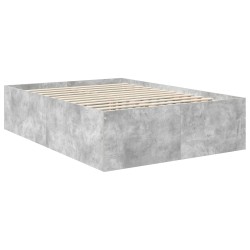 Cadre de lit Gris béton 150 x 200 cm Bois d'ingénierie 540957540957