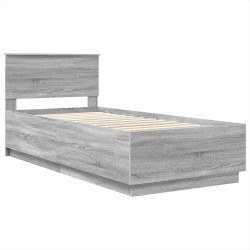 Cadre de lit Sonoma gris 90 x 200 cm Bois d'ingénierie 540967540967