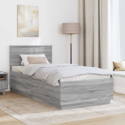 Cadre de lit Sonoma gris 90 x 190 cm Bois d'ingénierie 540968540968