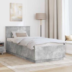Cadre de lit Gris béton 90 x 190 cm Bois d'ingénierie 540974540974
