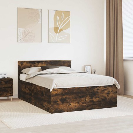 Cadre de lit Chêne fumé 140 x 190 cm Bois d'ingénierie 540982540982