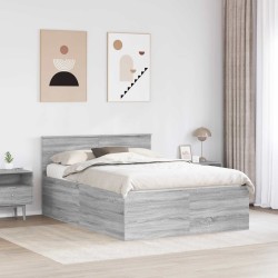 Cadre de lit Gris Sonoma 140 x 190 cm Bois d'ingénierie 540984540984