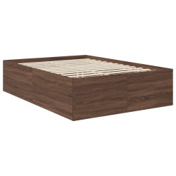 Cadre de lit Chêne brun 140 x 200 cm Bois d'ingénierie 540987540987