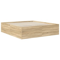 Cadre de lit Chêne Sonoma 200 x 200 cm Bois d'ingénierie 540992540992