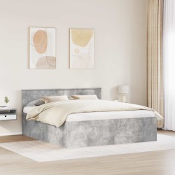 Cadre de lit Gris béton 200 x 200 cm Bois d'ingénierie 540994540994