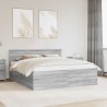 Cadre de lit Gris Sonoma 200 x 200 cm Bois d'ingénierie 540995540995