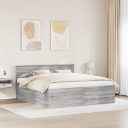 Cadre de lit Gris Sonoma 200 x 200 cm Bois d'ingénierie 540995540995