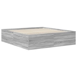 Cadre de lit Gris Sonoma 200 x 200 cm Bois d'ingénierie 540995540995