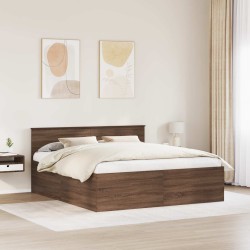 Cadre de lit Chêne brun 200 x 200 cm Bois d'ingénierie 540996540996