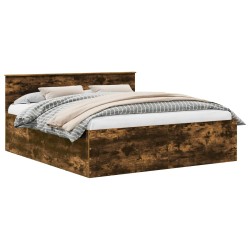 Cadre de lit Chêne fumé 200 x 200 cm Bois d'ingénierie 540997540997