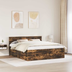 Cadre de lit Chêne fumé 200 x 200 cm Bois d'ingénierie 540997540997