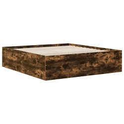 Cadre de lit Chêne fumé 200 x 200 cm Bois d'ingénierie 540997540997