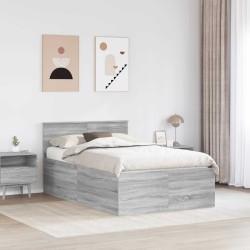 Cadre de lit Gris Sonoma 135 x 190 cm Bois d'ingénierie 541001541001