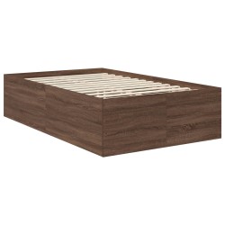Cadre de lit Chêne brun 135 x 190 cm Bois d'ingénierie 541002541002