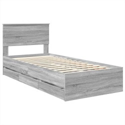 Cadre de lit Gris Sonoma 100 x 200 cm Bois Ingénierie 541005541005