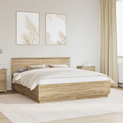 Cadre de lit Chêne Sonoma 200 x 200 cm Bois d'ingénierie 541007541007